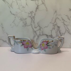 NORITAKE "AZALEA" DINNERWARE -2 HANDLED SPOON HOLDER FLORAL HAND-PAINTED